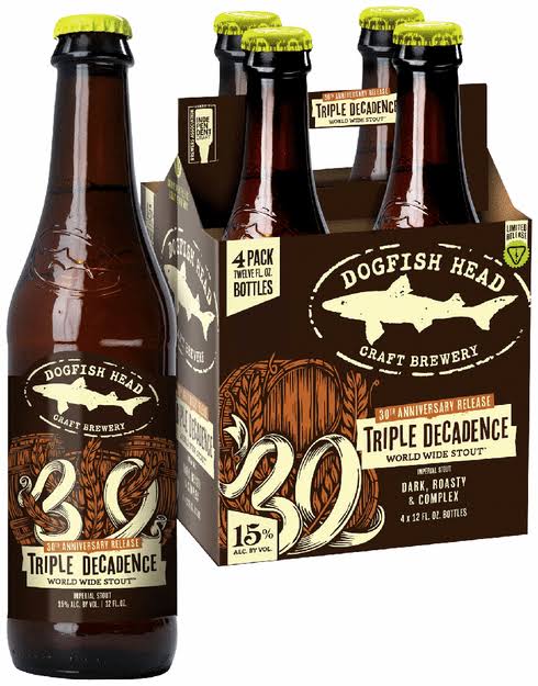 Dogfish Head 30th Anniversary Release Triple Decadence World Wide Stout 12oz 4 Pack bottles