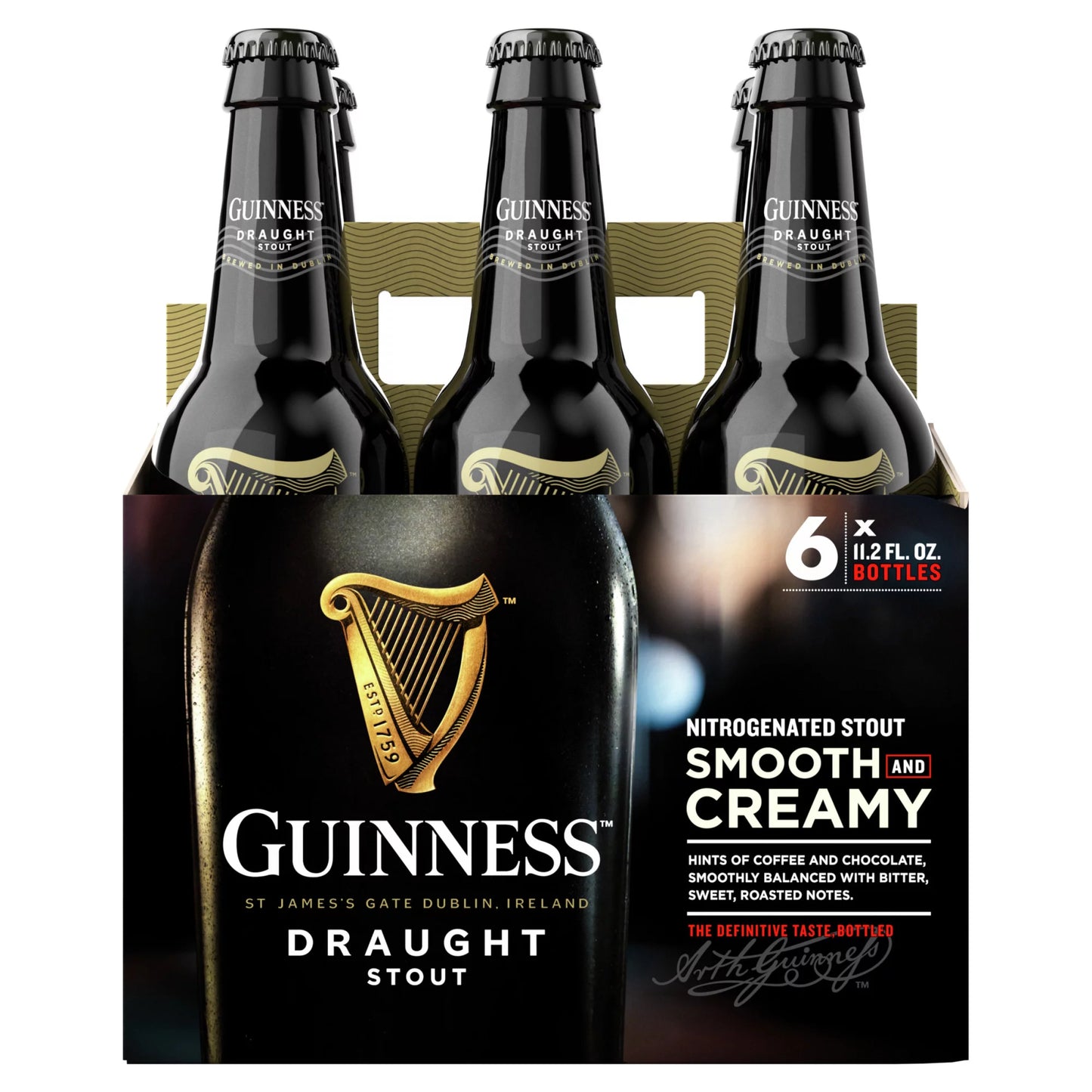 Guinness Draught 11.2oz 6 Pack Bottles