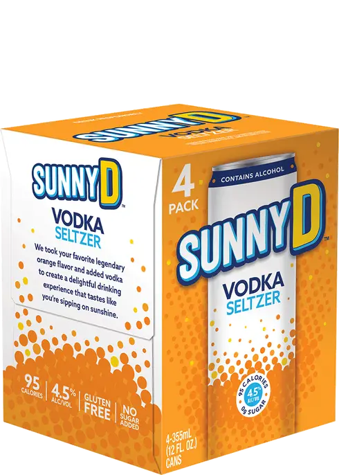 SunnyD Vodka Seltzer 12oz 4 Pack Cans