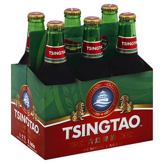 Tsingtao Premium Lager 12oz 6 Pack Bottles