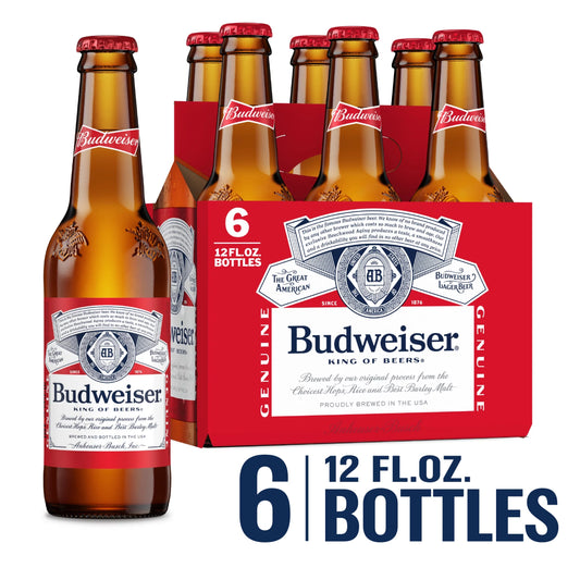 Budweiser 12oz 6 Pack Bottles