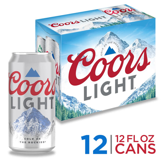 Coors Light American Lager 12oz 12 Pack Cans