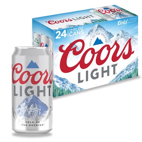 Coors Light American Lager 12oz 24 Pack Cans