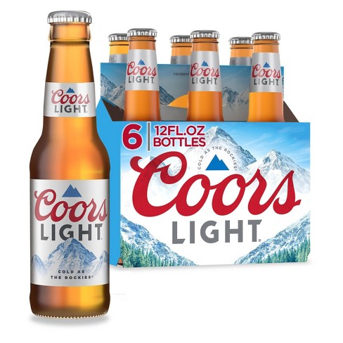 Coors Light American Lager 12oz 6 Pack Bottles