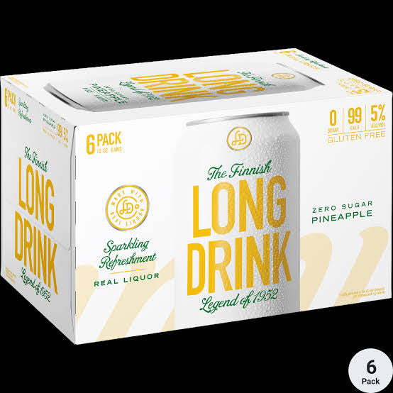 Long Drink Zero Sugar Pineapple 12oz 6 Pack Cans