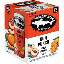 Dogfish Head Cocktail Rum Punch Peach Mango 12oz 4 Pack Cans