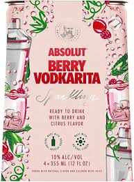Absolut Berry Vodkarita 12oz 4 Pack Cans