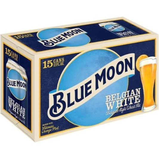 Blue Moon Belgian White Wheat Craft Beer 12oz 15 Pack Cans