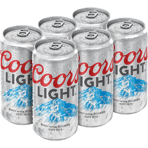 Coors Light American Lager 12oz 6 Pack Cans