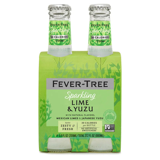 Fever-Tree Lime & Yuzu Sparkling Water 6.8oz 4 Pack Bottles