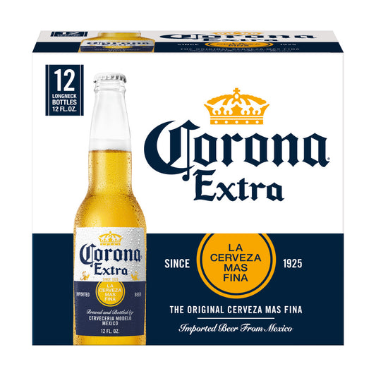Corona Extra Lager Mexican Beer 12oz 12 Pack Bottles