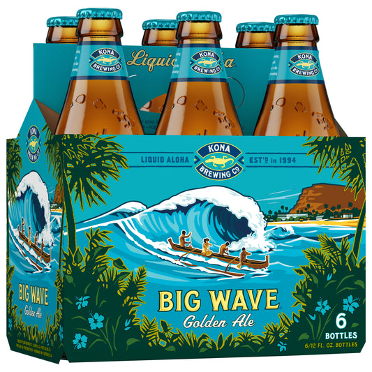 Kona Brewing Big Wave Golden Ale 12oz 6 Pack Bottles
