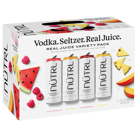 NÜTRL Vodka Seltzer Fruit Variety Pack 12oz 8 Pack Cans
