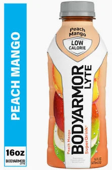BODYARMOR Lyte Peach Mango Electrolyte Hydration Sports Drink
